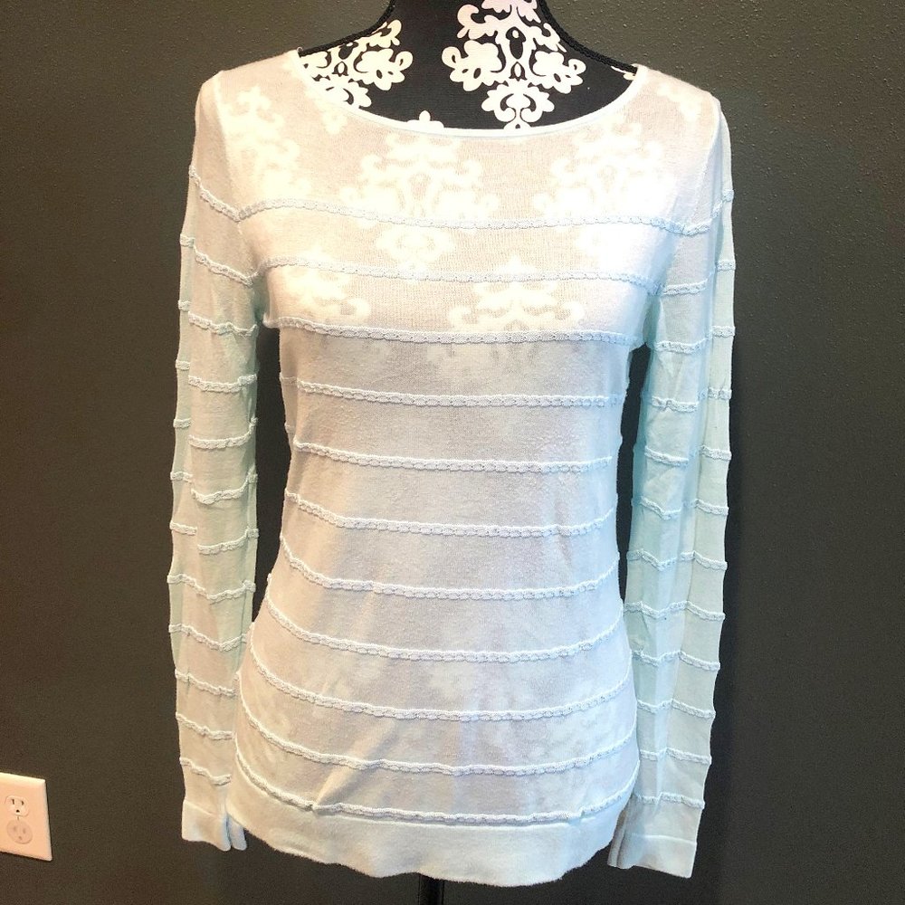 LOFT Full Sleeve Crew Neck Sweater - Sheer - Small
